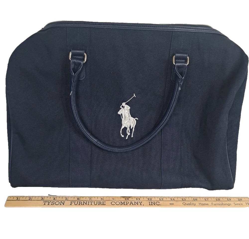 NEW Ralph Lauren Polo Duffle Bag Weekender Travel Gym Sports Carry-On Navy 20"